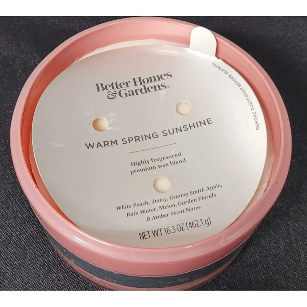 Better Homes & Gardens Candle Warm Spring Sunshine 16.3 oz Jar, Triple Wick